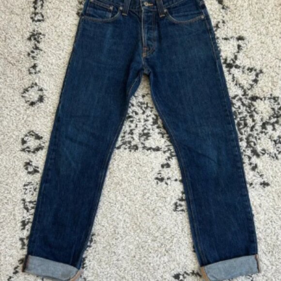 Nudie Jeans Average Joe Dry Heavy Denim Jeans, Size 30